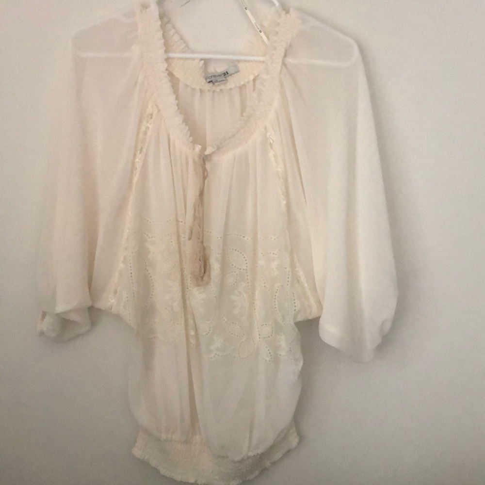 Flowy white forever 21 top